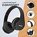 PowerLocus Wireless Bluetooth Over-Ear Stereo Foldable Headphones, Wired Headsets Rechargeable with Built-in Microphone for iPhone, Samsung, LG, iPad (Black)