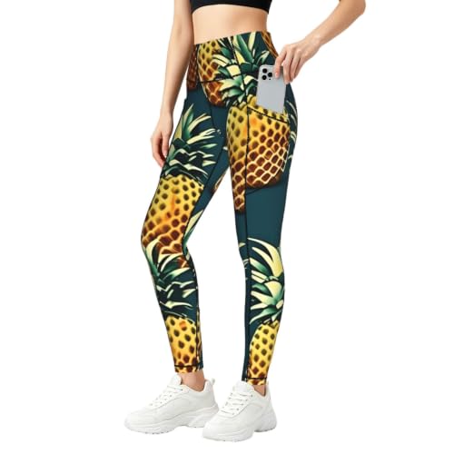 Leggings retro de piña y conjuntos de entrenamiento cómodos para mujer