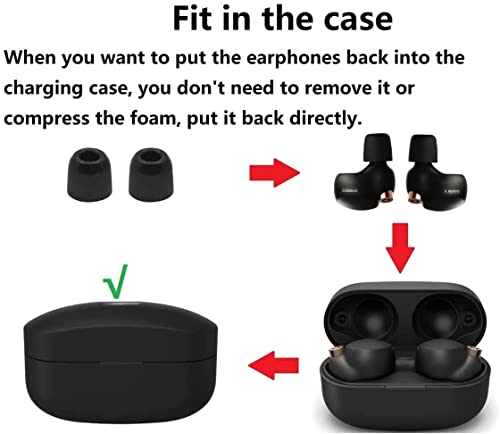 Image of JNSA Replacement for WF 1000XM4 Silver 1000XM5 Memory Foam Ear Tips Noise Canceling Foam Eartips Ear Plug Ear Tip Foam Ear Caps M Size 3 Pairs, [Fit in Case], Silver,Medium Size (FoamXM4S3PM)