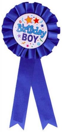 Wanna Party Birthday Boy Award Ribbon (Blue)
