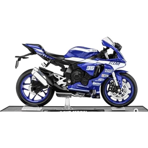 Moto miniature Yamaha R1M 1/12 en alliage lourd antichoc pour vitrine stable
