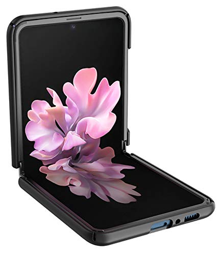 Case For Galaxy Z Flip, Nakedcellphone [Black] Protective Snap-On Cover [Grid Texture] For Samsung Galaxy Z Flip 5G Phone (Sm-F700, Sm-F707) 2020 #TOP4