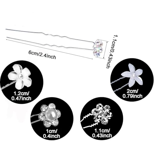 Épingles à cheveux en forme de U scintillantes BetterJonny pour fixation invisible de chignon - 6
