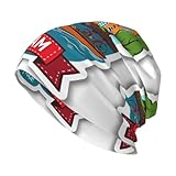 cappellino amsterdam pon pon Taglia unica: il nostro berretto elasticizzato Amsterdam Cityscape Print senza tesa si adatta a tutte le forme della testa, con una circonferenza di 53-59 cm. Che tu abbia una testa piccola, una testa grande o una testa da basket, è facile da indossare e togliere.
