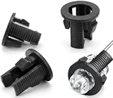 Lumetheus 100 clip da incasso a LED, 5 mm, in plastica, colore nero, diodo luminoso, 5 mm, supporto per montaggio in plastica, anello di montaggio