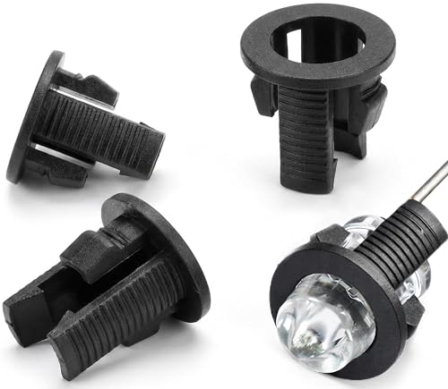 Lumetheus 50x LED Einbauclip 3mm Kunststoff schwarz Leuchtdiode 3 mm Montage Halterung Fassung Einbaurahmen Kunststoff Montagering