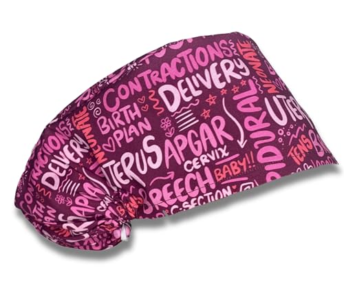 OB/GYN Words Euro Scrub Cap Multi
