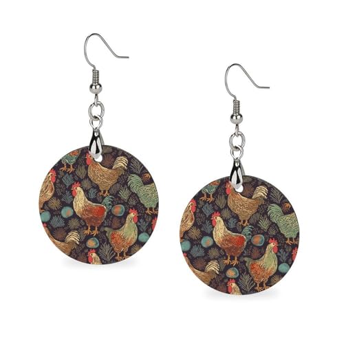 Boucles d'oreilles pendantes en bois légères à porter tout le jour