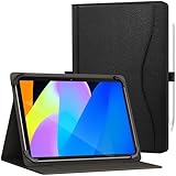 Universal Case for 9.6 10 10.1 11 inch Tablet, for TCL TAB 10 Gen 4, PU Leather Protective Cover for All Android Tablets 9.6-11' with Stand for FEONAL/TECLAST/Lenovo/Samsung/iPad/Latest (Black)