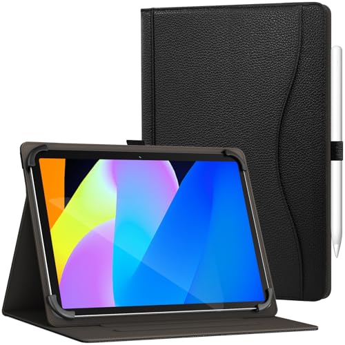 GOZOPO Universal Hülle für 10,1 Zoll Tablet, Multi-Angle Stand PU Leder Folio Schutzhülle für Whitedeer/Laptok/Lenovo/DOOGEE U11/ U11 Pro/Blackview Tab90/ Hcjip, 9,6-11 Zoll Tablet (Schwarz)