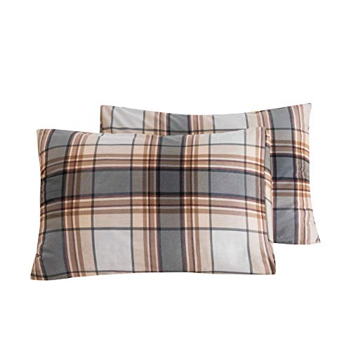 SUSYBAO 100% Cotton Tartan Pillowcases