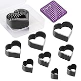 8 Pcs Heart Leather Cutter Set, 8 Sizes High Carbon Steel Heart Punch Tools, Sharp Hollow Die Cutters for DIY Leather Crafts, Jewelry Making with Portable Plastic Storage Box