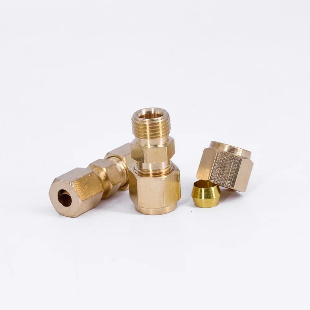 Conector de instalación tuberías latón unión compresión | 3-42 mm1/8" 3/16" 1/4" 5/16" 3/8" 1/2" 3/4" 7/8" pulgadas Tubo apto for aceite agua combustible gas(1 pc,15mm To 28mm)