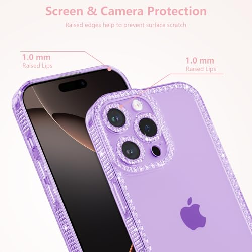 Coque silicone iPhone 15 Pro Max transparente protection paillette violette - 2
