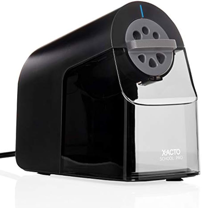 X-ACTO Pencil Sharpener SchoolPro Electric Pencil Sharpener Heavy Duty Electric Pencil Sharpener for School, Classroom and Teacher Supplies Perfect Complement for Home School Supplies Black