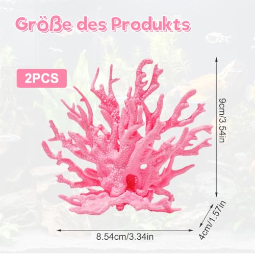 ASOFTY Aquarium Deko Künstliche Korallen, Kunststoff Korallen, Wasserpflanze Dekoration, Korallenbaum Aquarium Ornamente für Landschaft Unterwasser (Rose)