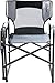 Portal Folding Director Chair with 2-Way Rotating Side Table, Heavy Duty 300 lb Camping Chair with Swivel Tray & Cup Holder, Ergonomic Mesh Back Portable Outdoor Seat for RV, Tailgating & Lawn, Grey