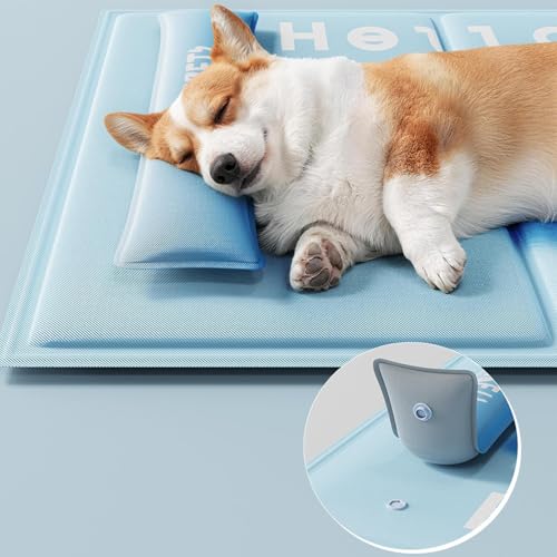 Tapis de refroidissement pour chien imperméable avec appui-tête amovible pour été
