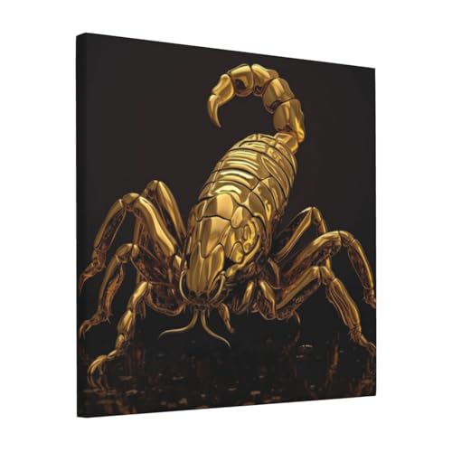 Toile scorpion doré de haute précision esthétique moderne pour bureau chic