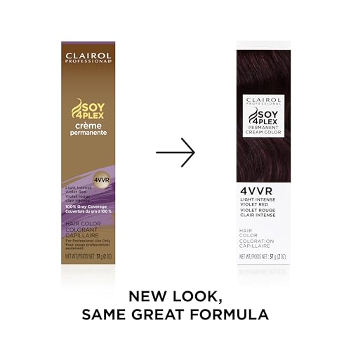 Image of Clairol Professional Permanent Cream Hair Color | 100% Gray Coverage | Blonde, Brown, Black, & Red-Violet Shades | Deep Conditioning & Fade Resistant Results