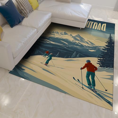 Tapis ski hivernal résistant, tapis de sol lavable doux - 2