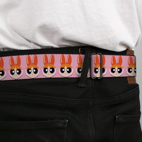 Warner Bros. Animation Belt, Seatbelt Buckle Belt, The Powerpuff Girls Blossom Face Close Up Pink, Adjustable4