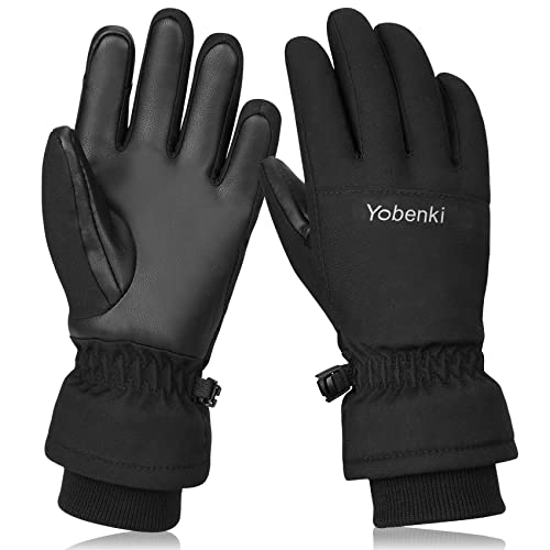 Yobenki Ski Gloves,Winter Waterproof Snow Gloves Non-Slip Breathable Cold Weather Gloves For Kids Boys Girls Skiing Snowboarding #TOP28