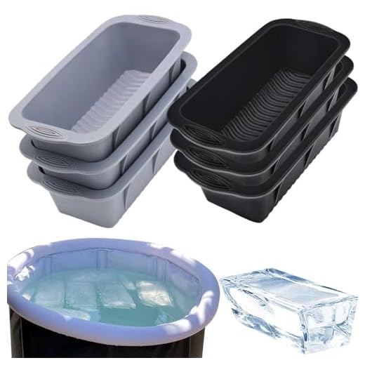 Large Ice Block Mold for Ice Bath Tub, 6 Pcs Extra Large Ice Cube Mold for Cold Plunge Tub, Total 14.4 Lb Ice Block, Reusable Ice Cube Tray Ice Molds Silicone Big Ice Tray for Ice Bath Accessories