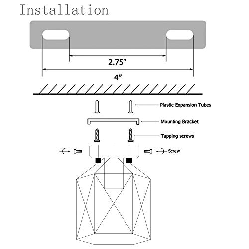 Zhma Semi Flush Mount Ceiling Light E26 E27 Retro Black Industrial Ceiling Light Fixture For Kitchen, Hallway, Porch, Stairway,Bedroom Farmhouse Lighting(2 Pack) #TOP5