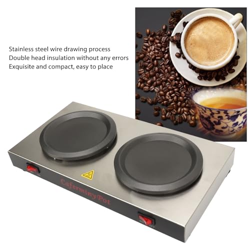 Aquecedor de café duplo de aço inoxidável Topyond Placa quente comercial para salas de café e descan