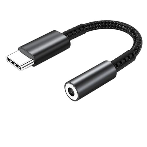 Elbow USB Type C 3.5mmWbNAUXP[u CzA_v^[ USB C - 3.5mmwbhtHI[fBIϊP[u(Straight black)