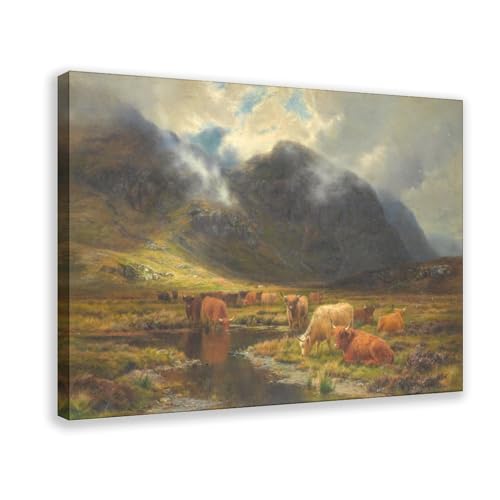 Tableau bovins des Highlands par Louis Bosworth Hurt cadre suspendu 40x60