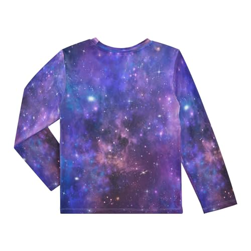 Kids Universe Starry Galaxy Long Sleeve Rash Guard Shirt Space Shiny Swim Shirt for Boys Girls UPF 50+ 3-12T2