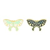 2Pieces Dragonfly Moth Butterfly Enamel Brooch Pin Set Insect Lapel Pins Fashion Accessory for...