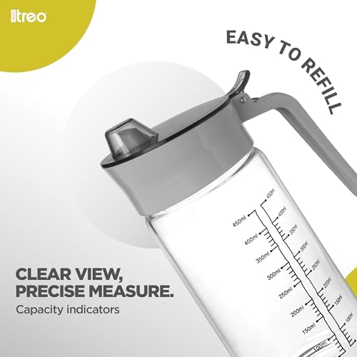 Image of Treo By Milton Flow Oil Dispenser For Kitchen | Leak-Proof & BPA-Free | Food-Safe High Borosilicate Glass | Non-Porous with Capacity Indicator | Durable & Stylish Kitchen Accessory, 500 ml