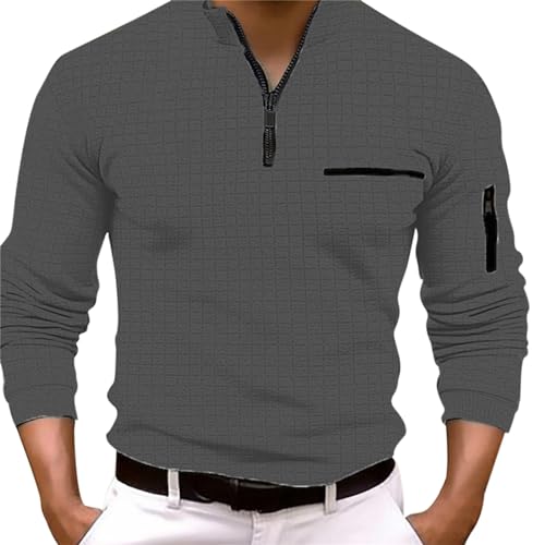 Polo manches longues homme en coton résistant contre l'usure quotidienne