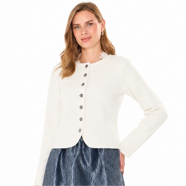 Lifos Damen Trachtenjacke - Dirndljacke Kurze Trachten Strickjacke