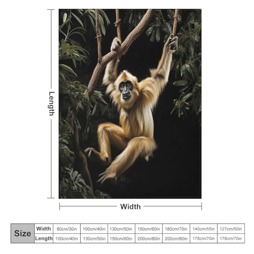 Couverture chaude et confortable en flannel 3D singe lavable en machine - 6