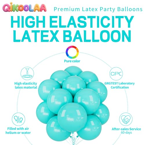Image of 32Pcs Teal Blue Big Balloons 18 Inch, Round Large Blue Latex Party Balloons for Birthday Wedding Decorations.