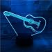 Produktbild Gitarreninstrument 3D Illusion Light mit Farbsteuerung 7 Farbwechsel für Schlafzimmer Home Decoration, Hochzeit, Geburtstag, Weihnachten Geschenk