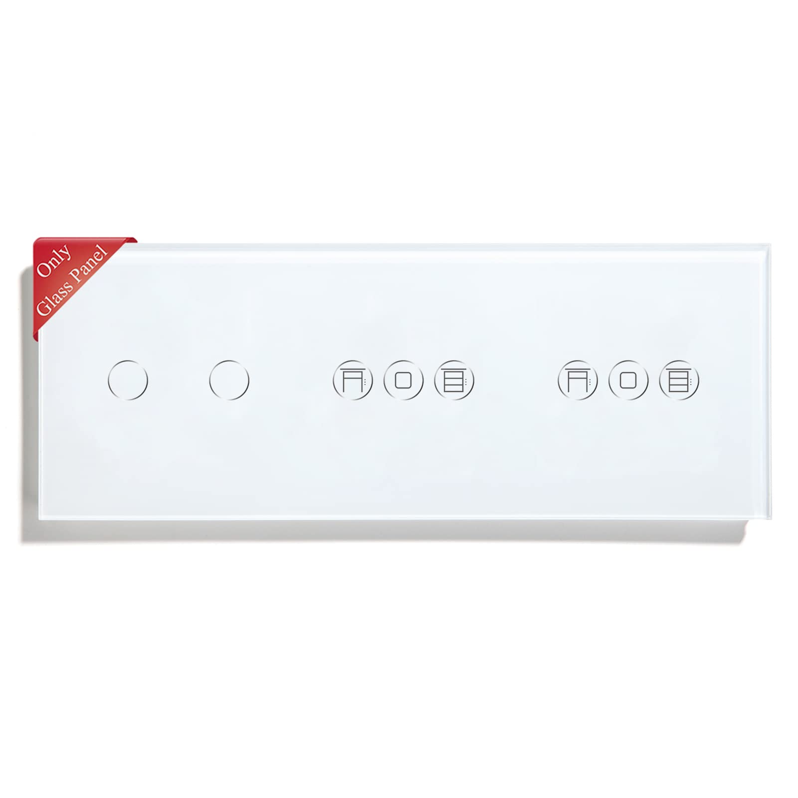 BSEED WiFi Interruptor Persiana Doble Inteligente - Panel de Cristal Táctil para 2 Gang - Blanco 228mm