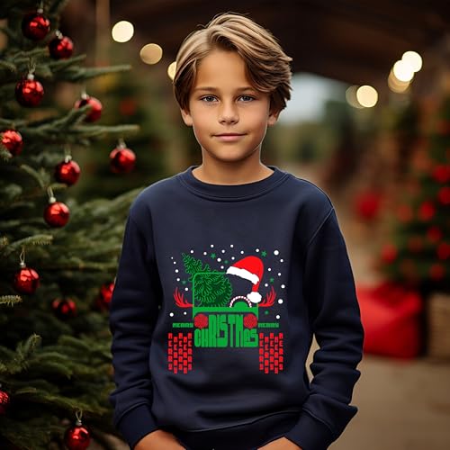Kids Christmas Sweatshirt Boys Girls Ugly Xmas Santa Dinosaur Graphic Shirt Toddler Pullover Long Sleeve Outfit Tops4