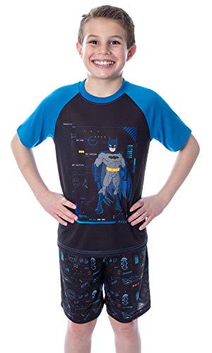 Dc Comics Boys' Batman Spec Readout Short Sleeve Shirt And Shorts 2 Piece Superhero Sleepwear Pajama Set (8) #TOP6