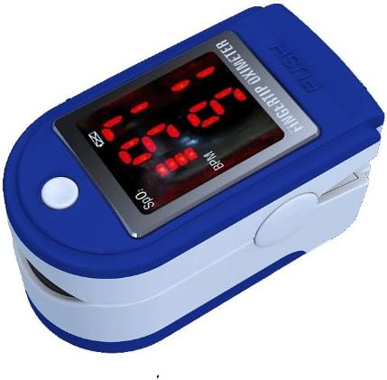 Evanmore Blue Finger Pulse Oximeter Pocket Sized Oxygen and Heart Rate Monitor with Carry case, Lanyard, Full Instructions and 2 x AAA Batteries
