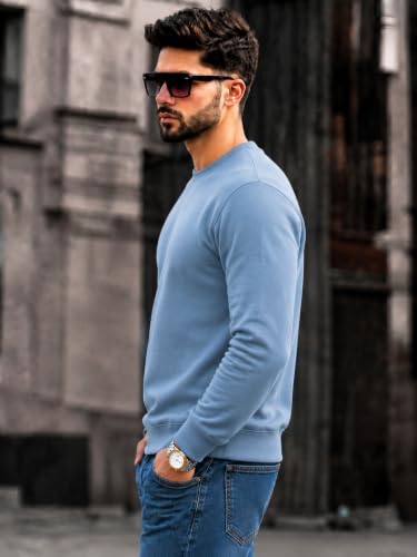 Image of Mack Jonney Men's Solid Winter Sweatshirt|Soft Fleece Fabric Full Sleeve Round Neck Sweatshirt|Stylish Casual Wear for Men-mj-281