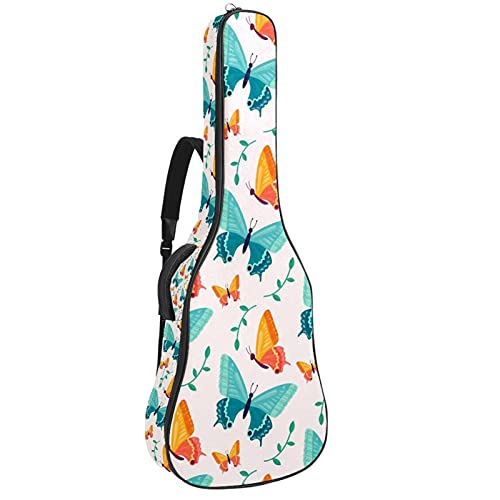 Housse guitare acoustique 106 cm rembourrée motif rétro finitions soignées