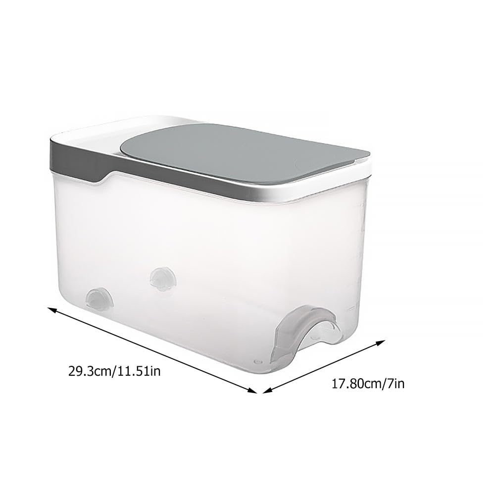 YARNOW 5 kg di riso, contenitore ermetico, per farina, polvere, riso, cibo secco, dispensa, resistente all'umidità, organizzatore per la casa, 29. 3 x 17. 8 cm