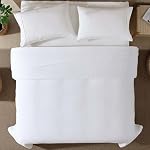 Beatrice Home Fashions GOTS Certified 100% Coton biologique Couverture de poids moyen, Couverture souple et confortable pour lit, Canapé, Couch, Chaise, Plein/Queen, Blanc
