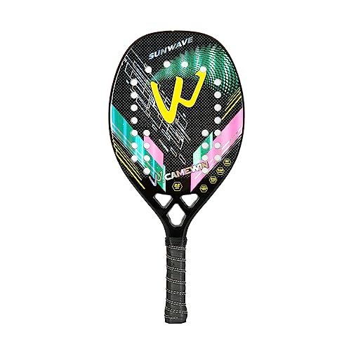 Kit 2 Raquetes de Beach Tennis Profissionais de Fibra de Carbono 3K Camewin, 2 Bolsas porta-raquete