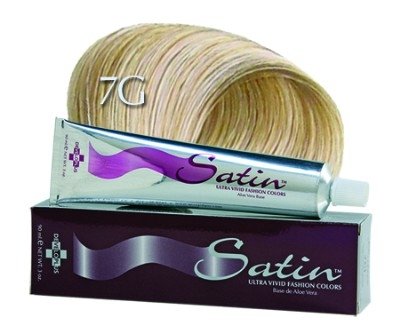 Satin Ultra Vivid Fashion Colors, 7G Golden BlondeHair Dye, 3 oz., Gold Series Permanent Hair Dye, Made with Soy Protein and Aloe Vera, Vegan & Cruelty Free